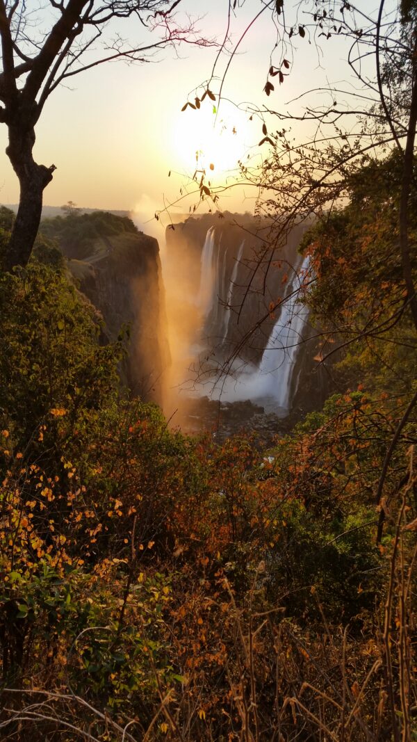 Victoria falls sunset vertical brighter